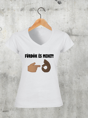 Töltsd be a képet Galéria nézetbe Fürdök és mehet! V-nyakú női póló