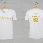 Töltsd be a képet Galéria nézetbe Apájé+Anyájé V-nyakú férfi és női póló A
