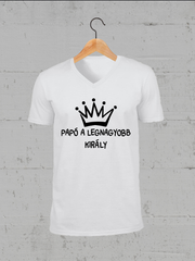 Töltsd be a képet Galéria nézetbe Papó a legnagyobb király V-nyakú póló
